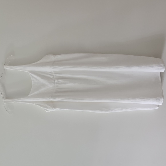White Cotton Gauze Nap Dress Loungewear Beach Coastal Size Extra Large - Picture 1 of 12